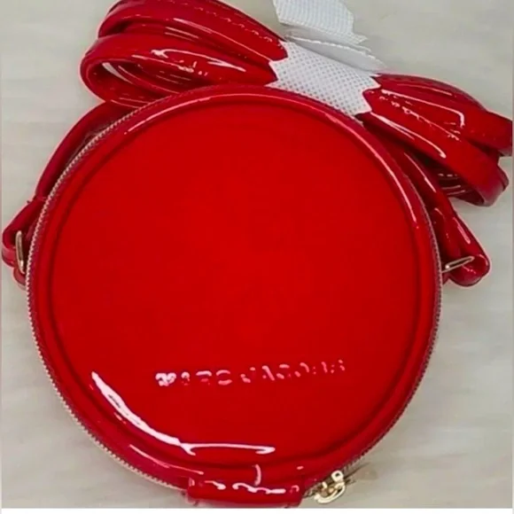 MARC JACOBS TikTok Famous 4" Red Patent Leather Cross Body Mini Round Purse NWT - Picture 1 of 6